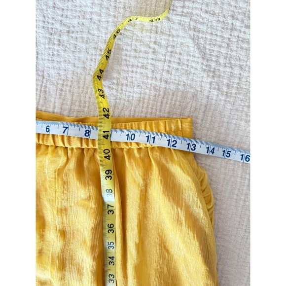 Anthropologie Hutch Shine Gold Sheer Maxi Boho Skirt Lined Size S NWT - Picture 7 of 7